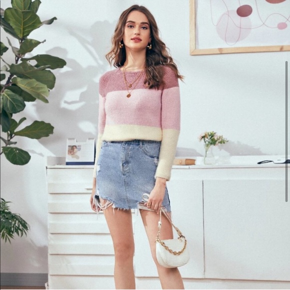 Pink Sweater | White, Shades of Pink, Sweater - Picture 5 of 7